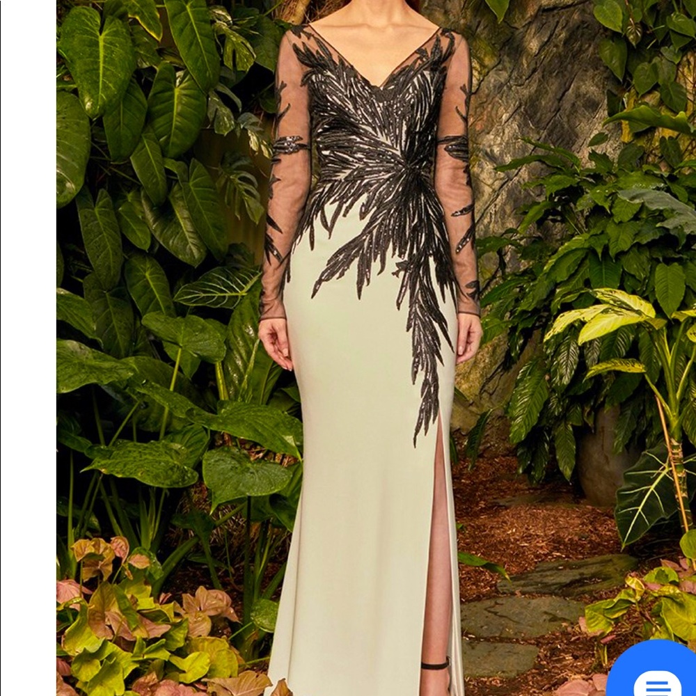 Evening dress Kostovos, hem for 5’9” w 3” heels.